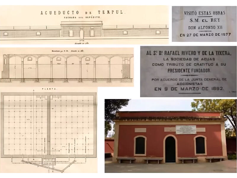 Plano histórico de los depósitos del Acueducto del Tempul en Jerez