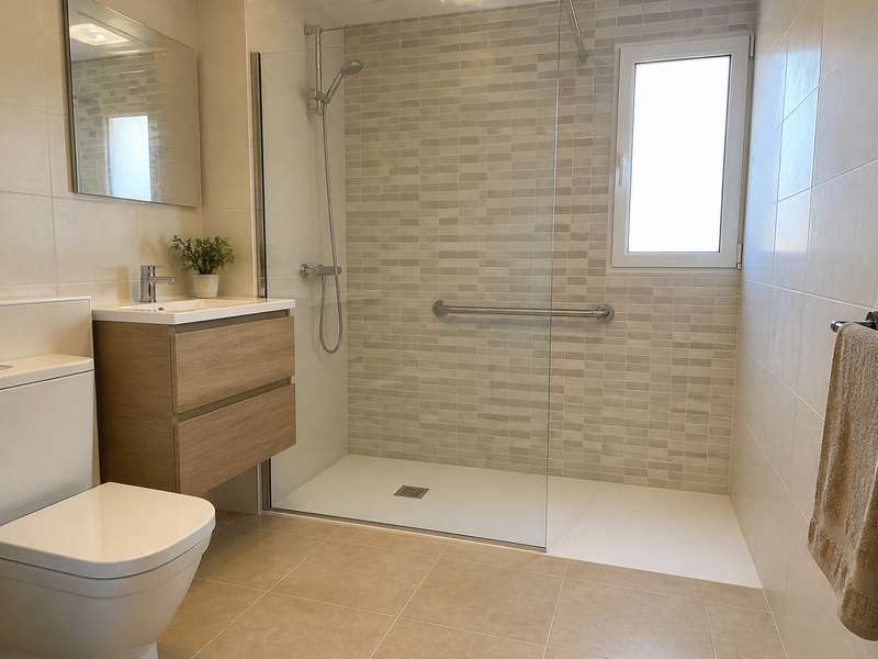 Baño reformado y accesible en una vivienda de Jerez