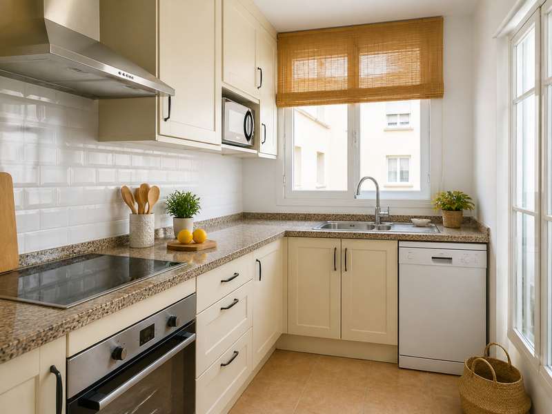 Cocina reformada en una vivienda de Jerez