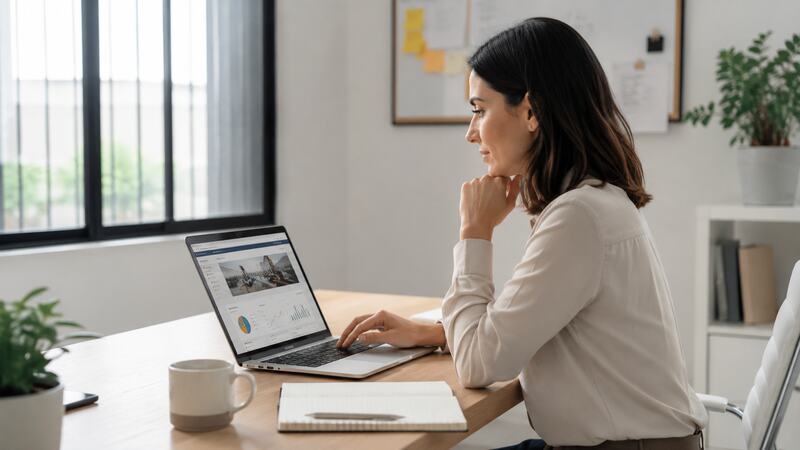 Consultora analizando la captación digital de un negocio de Jerez