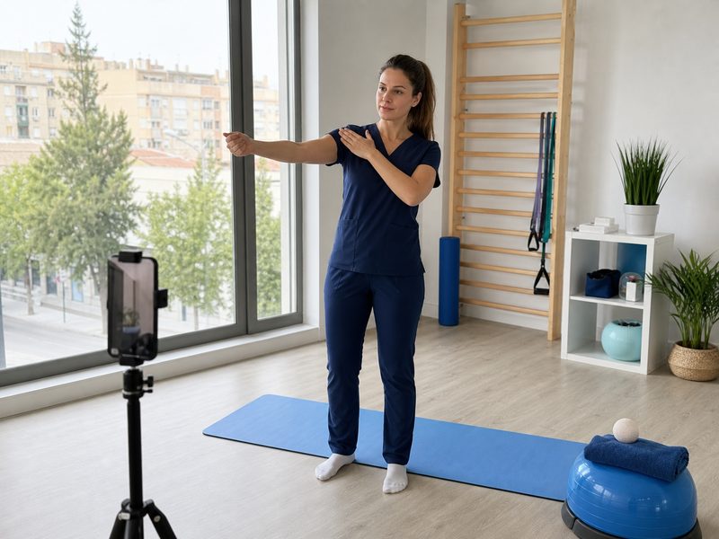 Profesionales planificando contenidos sanitarios para una clínica de San Joaquín