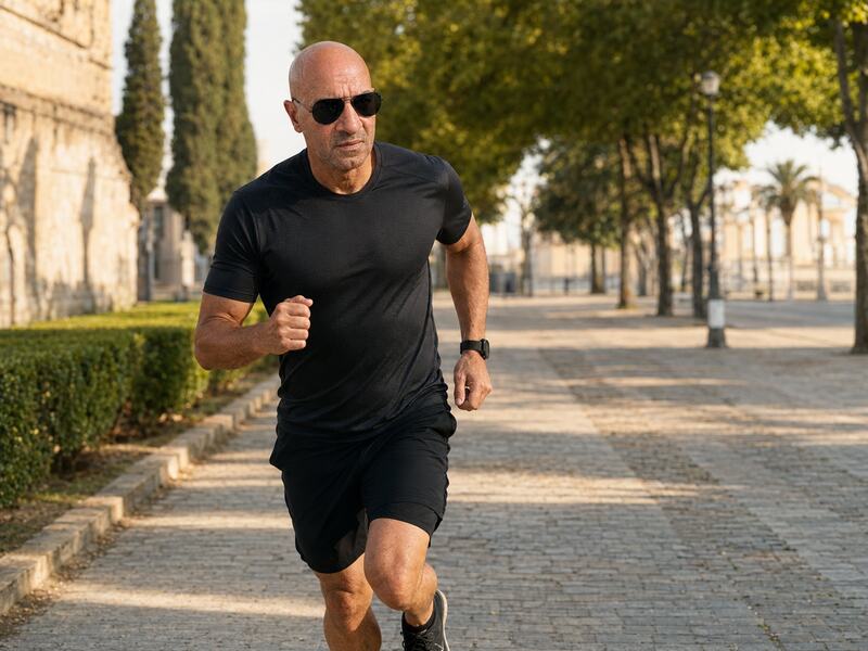 Mel corriendo al aire libre para mejorar su estado de ánimo durante un bajón emocional