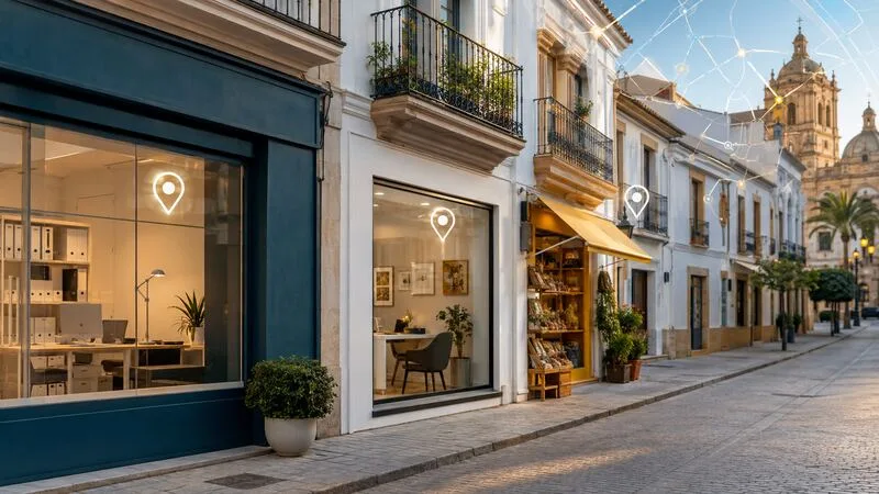Negocios de Jerez con marcadores de ubicación, relacionados con el SEO local