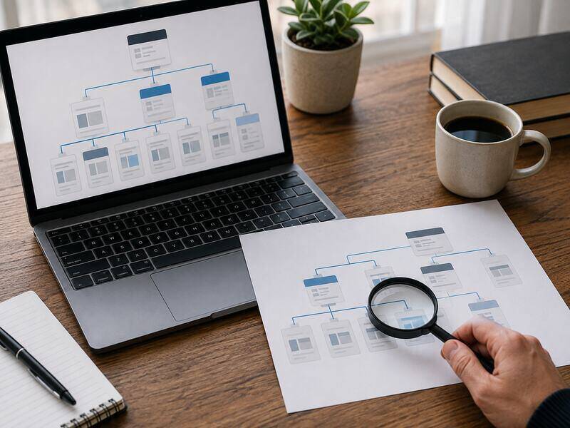 Estructura de un sitemap que conecta las páginas de una web